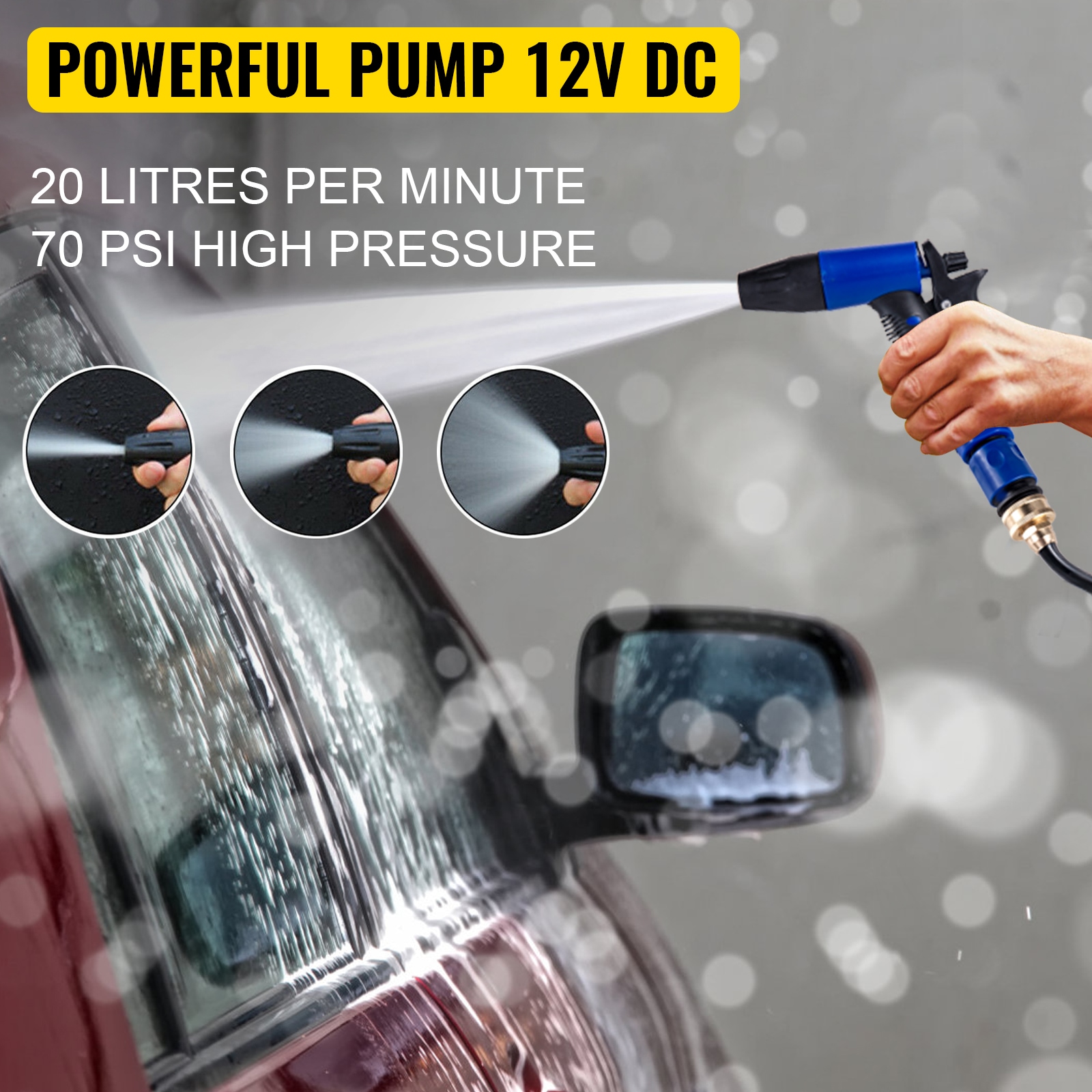 Automatic Washdown Pump For Rv And Boat With Coiled Hose_voghion.com